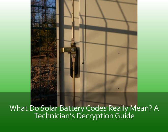 What Do Solar Battery Codes Really Mean? A Technician’s Decryption Guide